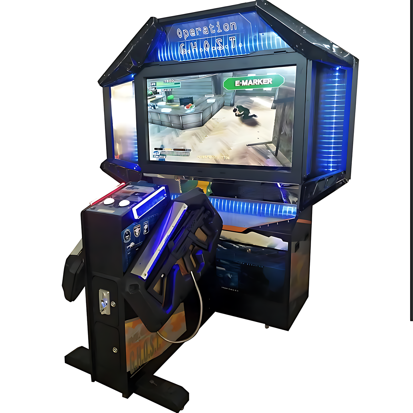 OPERATION GHOST: Phantom SWAT Arcade Shooter - 55" HD Dual Light Guns | Japanese Original Hardware | Tactical Co-op Missions