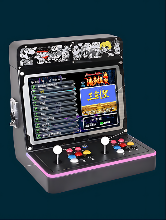 Classic Desktop Arcade Fighting Machine - 22" HD Retro Gaming, 20,000+ Games, 2-Player Battle | Multi-Language | Custom Payment Options