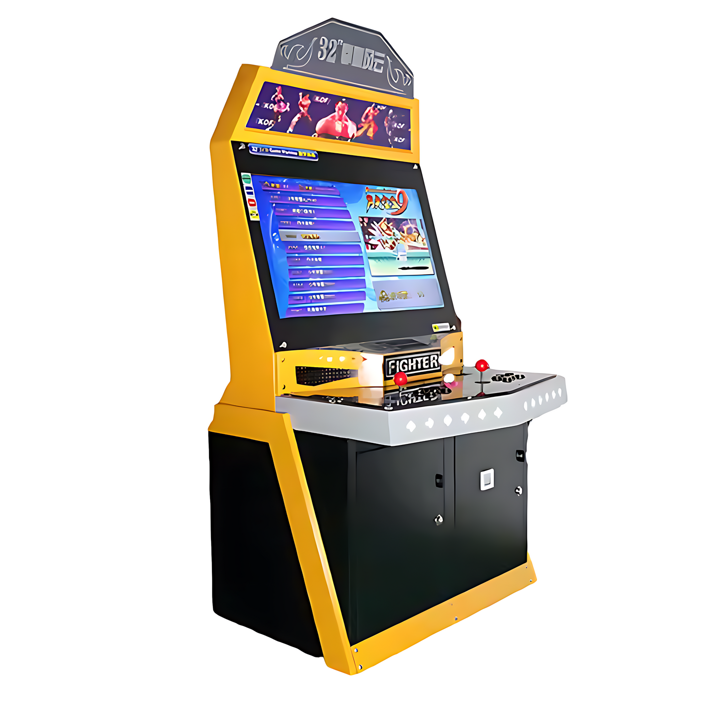 2-Player Classic Arcade Machine - 32" LCD Retro Gaming, 2000+ Games, 4P Battle Mode | Custom Payments | Global Voltage