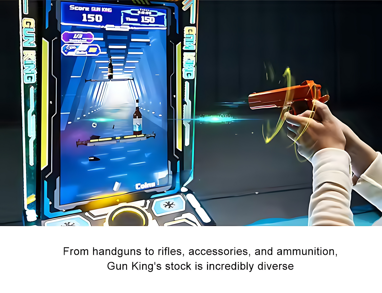 "Gun King Evolution Pro - 50" LCD Coin-Operated Arcade Shooting Machine | Multi-Game Simulator for Amusement Centers, Arcades & Family Entertainment | Wholesale Commercial Shooter Game