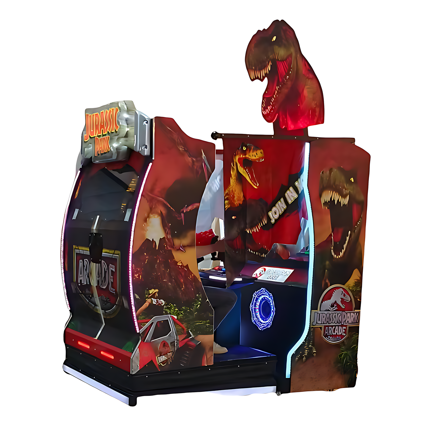 Jurassic Park Arcade: Dino Crisis Shooter - 55" HD Dual Guns | Dynamic Force Feedback | Surge-Protected Cabinet