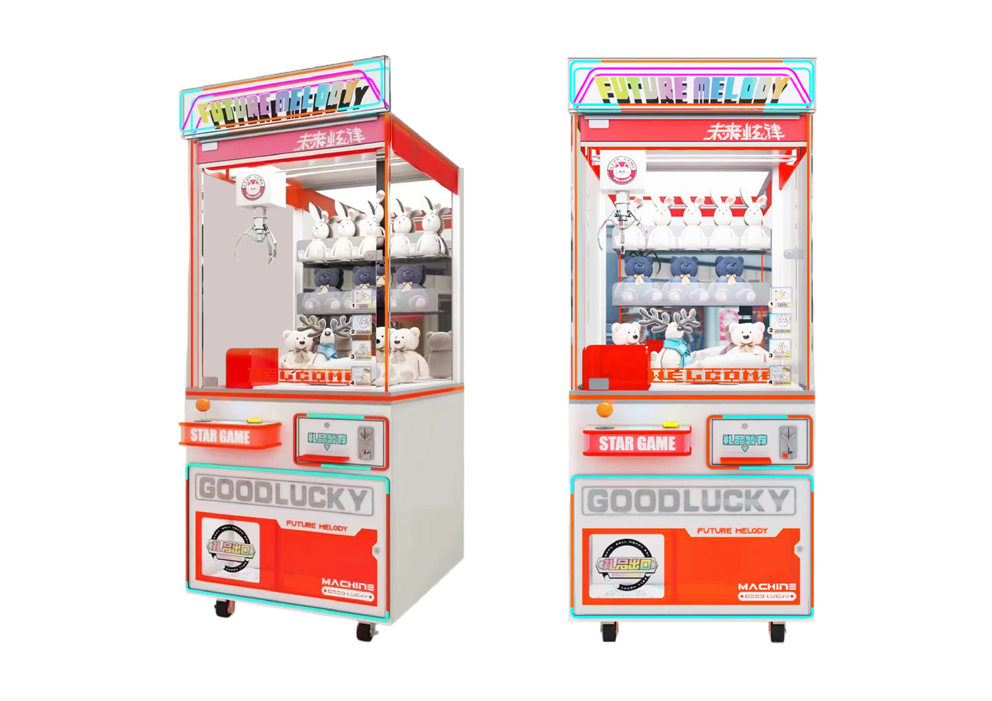 Deluxe Solo Claw Machine - Future Melody | XL Neon-Rich Cabinet, Dual-System Stability & Social-Ready Light Shows