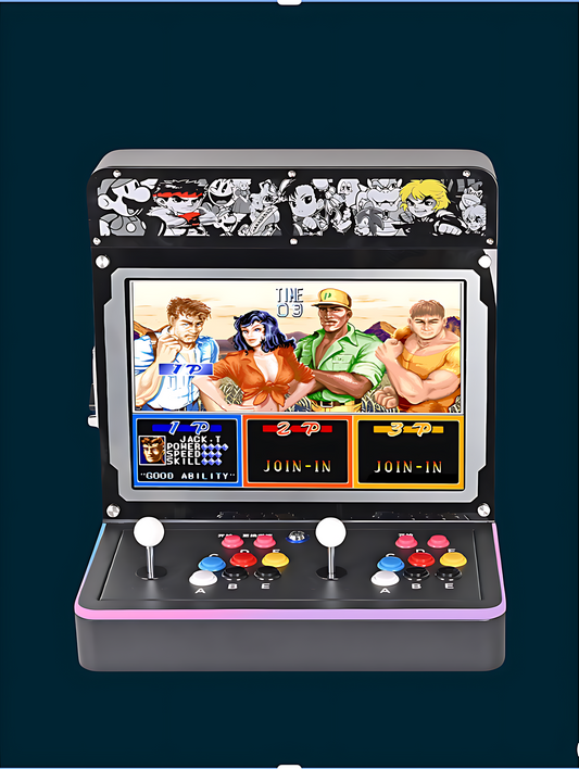 Classic Desktop Arcade Fighting Machine - 22" HD Retro Gaming, 20,000+ Games, 2-Player Battle | Multi-Language | Custom Payment Options