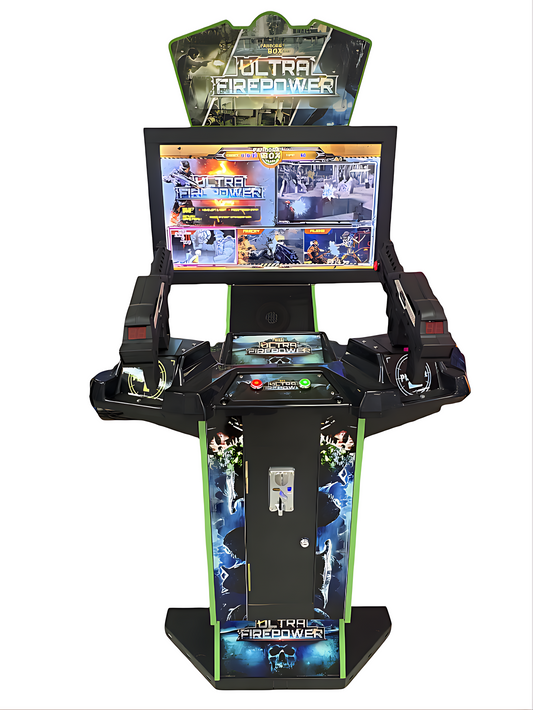 42" Triple Threat Arcade Shooter - 3-in-1 Gun Games (House of the Dead, Warzone, Aliens) | Dual-Blaster Co-op | Heavy-Duty Cabinet