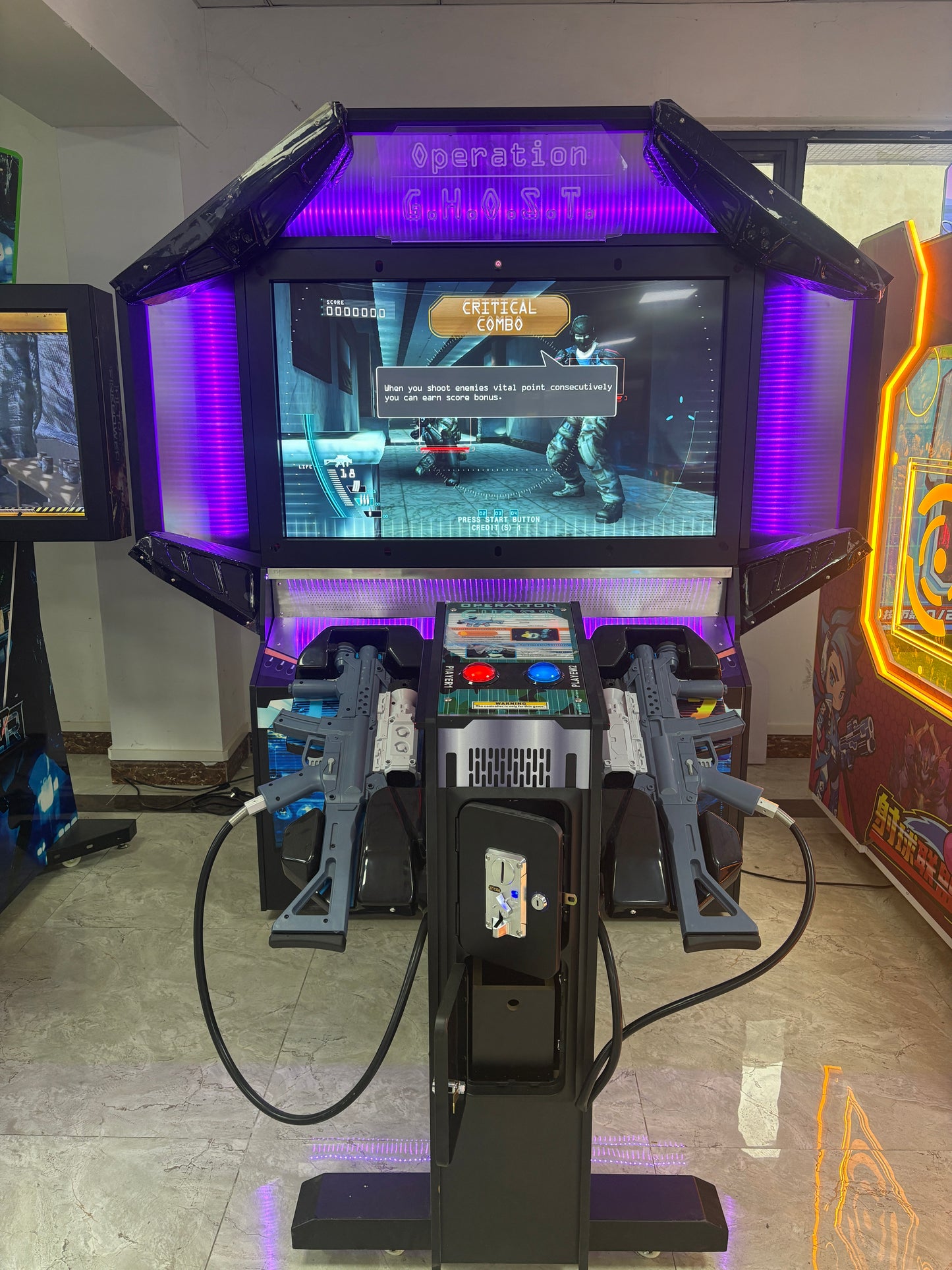 OPERATION GHOST: Phantom SWAT Arcade Shooter - 55" HD Dual Light Guns | Japanese Original Hardware | Tactical Co-op Missions