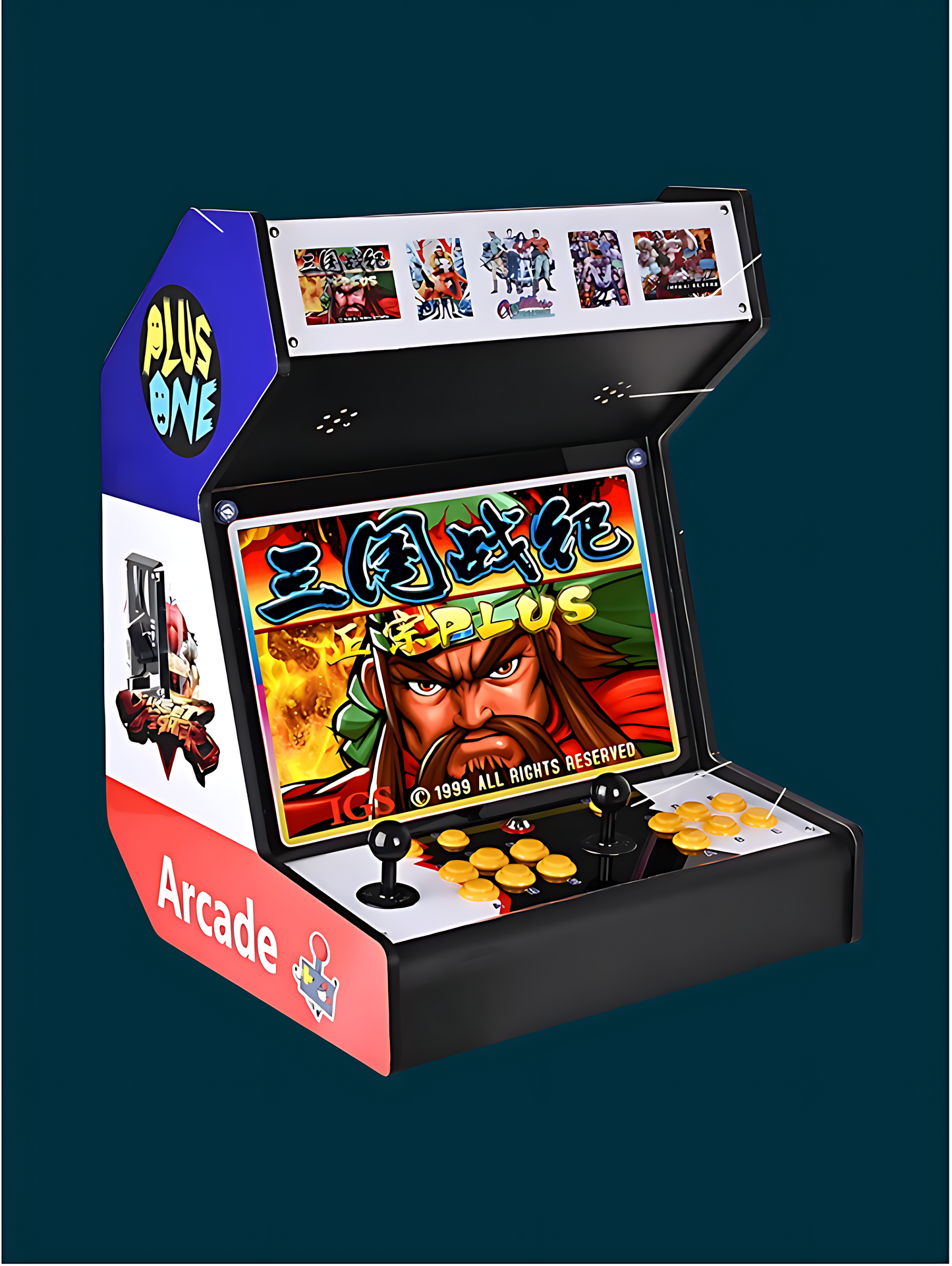 Retro Wooden Bartop Arcade Fighting Machine - 22" HD, 20,000+ Games, 2-Player Battle | Vintage Style | Multi-Language